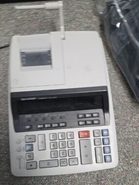 White Desktop Printing Calculator with Display